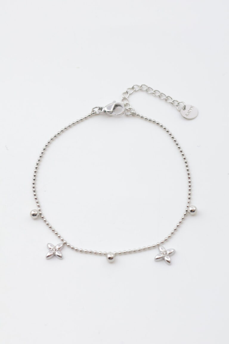 Bracelet fin -  Charms floraux élégants