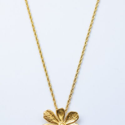 Collier Sautoir Fleur Dorée