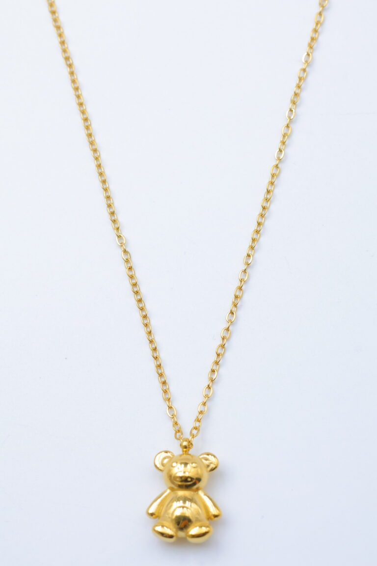 Collier Pendentif Ourson Doré